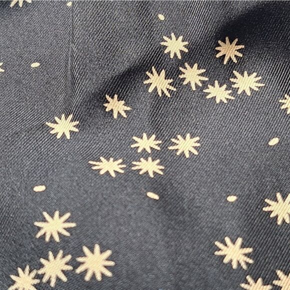 Rebecca Taylor Blouse Black Starburst‎ Printed Silk Lace Trim Size 2 - Picture 7 of 9